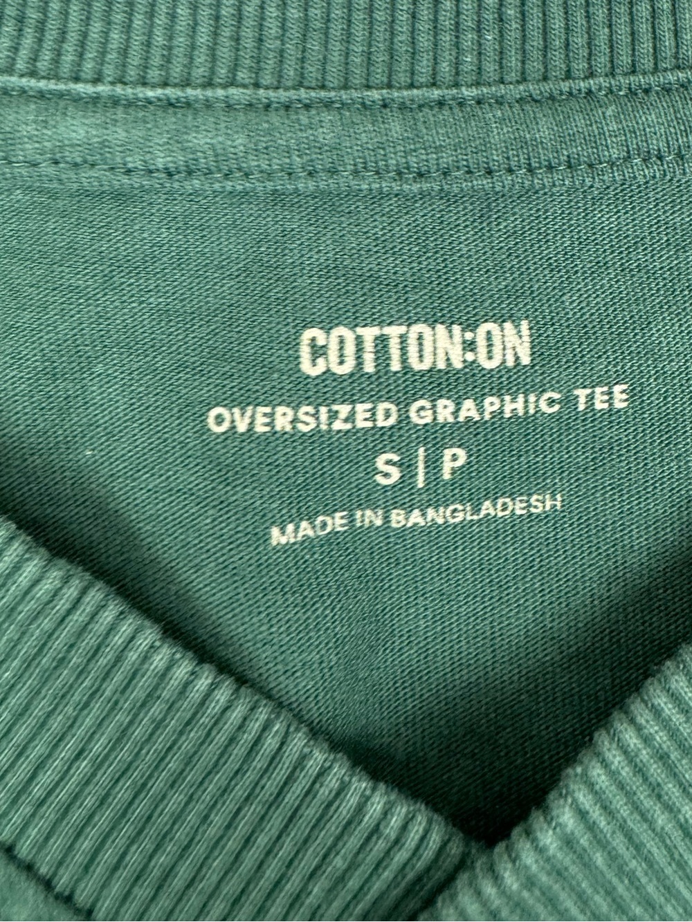 Cotton On oversized graphic tee green sz Small - Picture 4 of 5